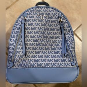 NWT BRAND NEW AUTHENTIC Michael Kors blue logo medium sized Ladies backpack
